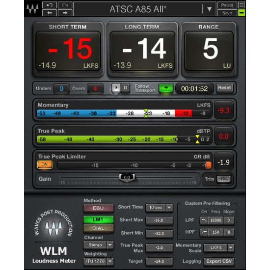 Waves WLM Plus Loudness Meter