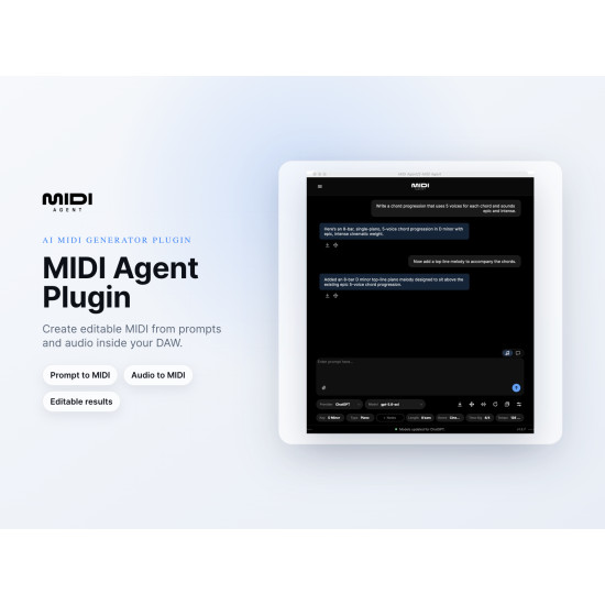 MIDI Agent AI MIDI Generator Plugin