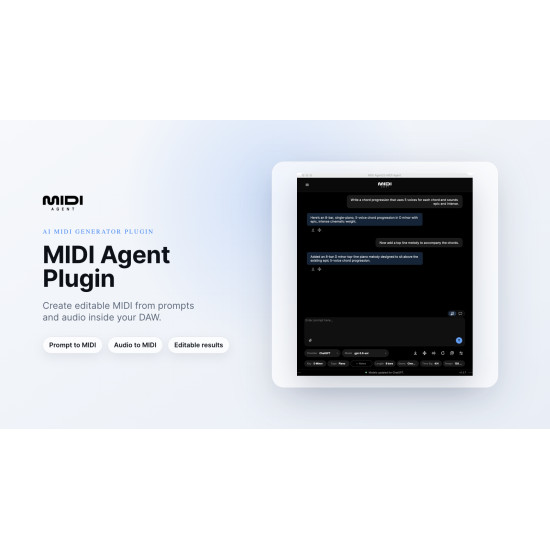 MIDI Agent AI MIDI Generator Plugin